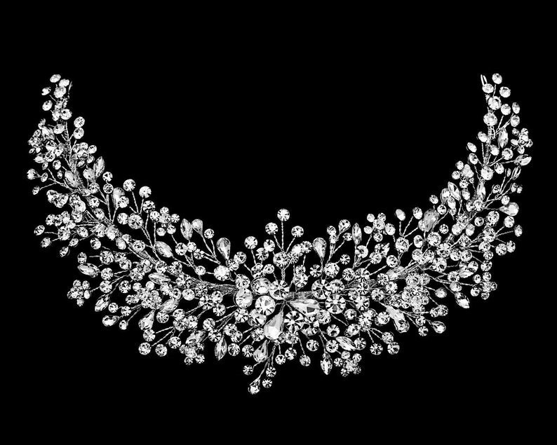 Niancan европейски и американски горещи булчински аксесоари за коса, нови луксозни ръчно изработени кристални ленти за коса, рокля, лента за коса, сватбени аксесоари за коса