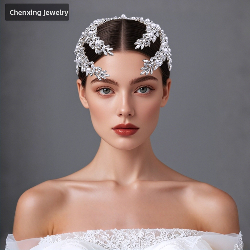 Луксозен гребен за коса Star CX530 Bride Rhinestone, обикновен, лек, сватбен, студио, елегантни аксесоари за коса