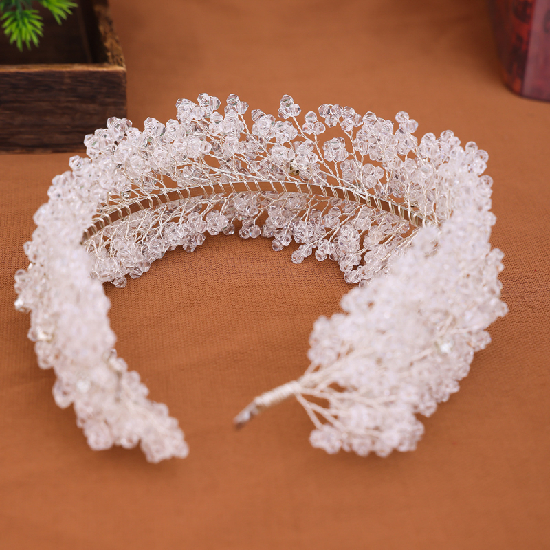 Europietiškos ir amerikietiškos rankų darbo krištolo karoliukų plaukų juosta, vestuvinė galvos juosta, plaukų aksesuarai, prabangios sidabrinės sunkiosios pramonės plaukų juostos, vestuvinių suknelių aksesuarai.