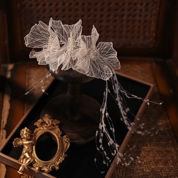 Νέα Νυφικά Καπέλα 2023, Ευέλικτη Κορδέλα Κεφαλής, Υψηλής Ποιότητας Κορδέλα Κεφαλής σε Στυλ Νεράιδας με Λουλούδια Γάμου, Κορεάτικα Αξεσουάρ Μαλλιών