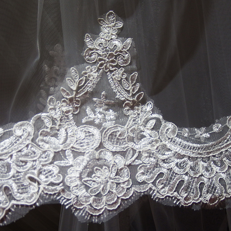 Супер дълъг 4 м голям воал за сватба в корейски стил, супер безсмъртен двоен воал за булка