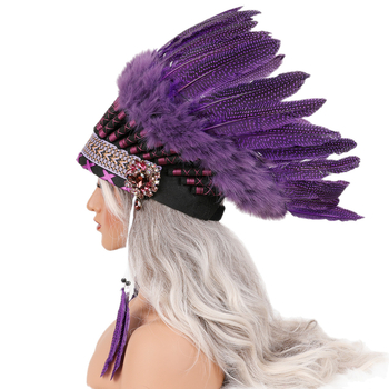 Κορδέλα μαλλιών από φυσικά ινδικά φτερά για ενήλικες και παιδιά, καπέλα για το Halloween, αξεσουάρ για στολές καρναβαλιού