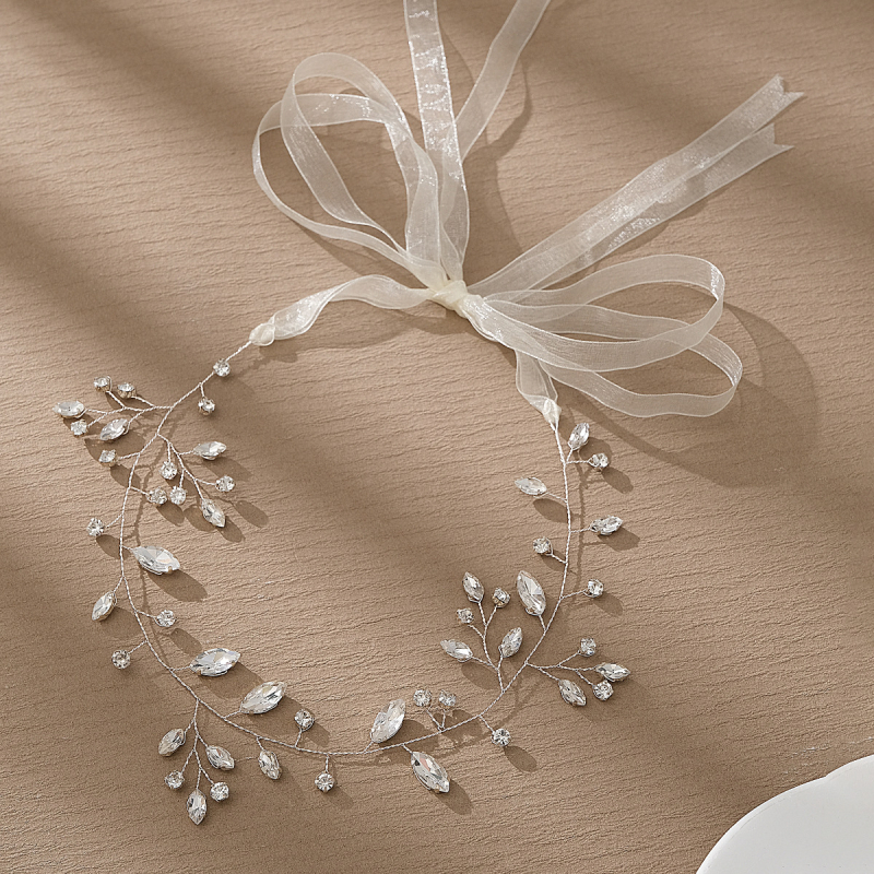 Korėjietiško stiliaus vestuvinė plaukų juosta kasdienei universaliai plaukų aksesuarai, rankų darbo karoliukų pintos plaukų juostelės, lengvos, prabangios arklio akies, cirkonio galvos juostos