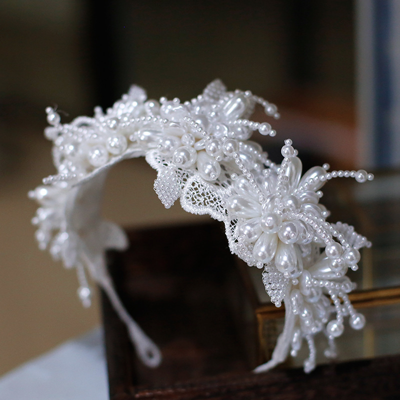 Japonų ir korėjiečių naujovės – rankų darbo perlų plaukų aksesuarai, elegantiški, universalūs vestuvių aksesuarai, prabangūs vestuviniai galvos juostos aksesuarai.