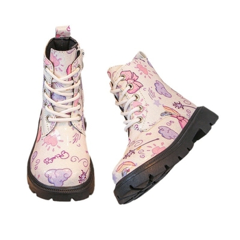 Mergaičių Martino aulinukai 2024 m. rudens ir žiemos madingi korėjietiško stiliaus mergaičių marginti minkšti apatiniai princesės aulinukai, stilingi madingi viengubi aulinukai