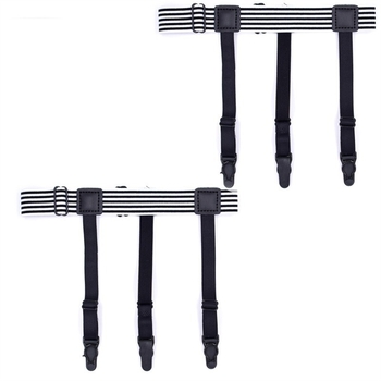 Nauji, madingi, tarpvalstybiniai, juodi ir balti vyriški marškiniai su neslystančiais, raukšlėtais, juodai baltais dryžiais, trijų dalių moliūgo sagtimi ir urmu.