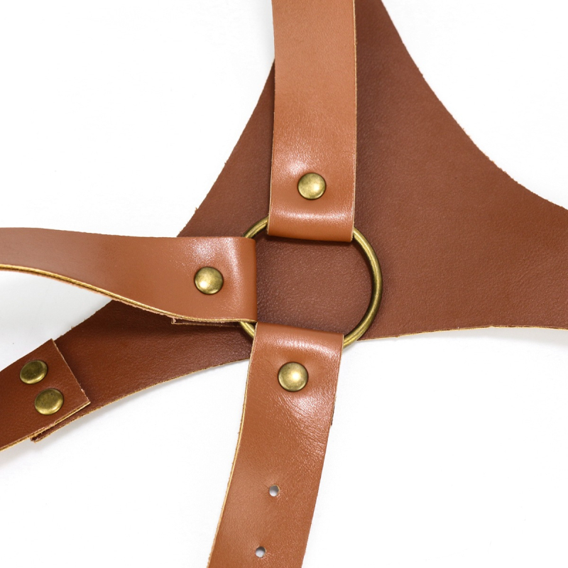 Tarpvalstybinis „Amazon“ karšto išpardavimo vyriškas odinis dirželis su dekoratyviniu krūtinės diržu, britiškas laisvalaikio dirželis su petnešomis