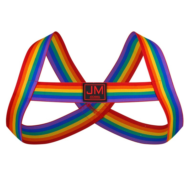 Lenjerie intimă sexy pentru bărbați, sport, curea de umăr, Rainbow Men, nailon elastic puternic, JM915