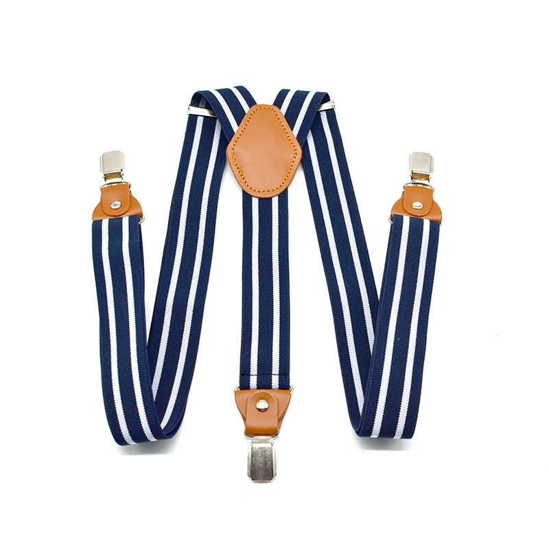 Vyriškos dryžuotos žakardo petnešos su 3 segtukais, vyriškos dalykinės elastinės petnešos, marškinių petnešos, 3,5 cm pečių dirželis.