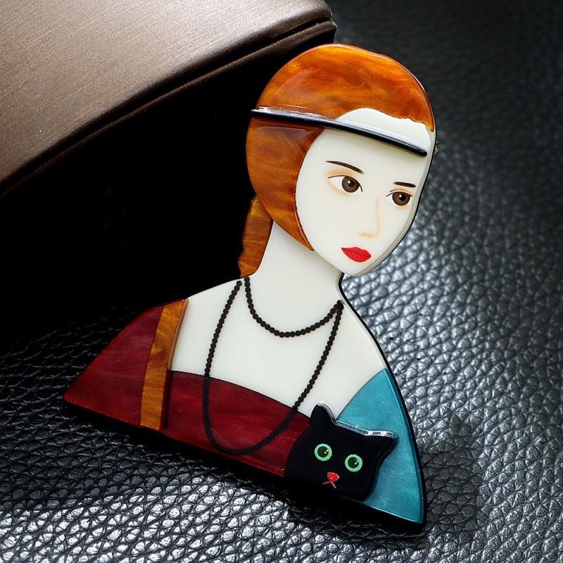 Graži graži akrilinė mergaičių sagė, madingi kūrybingi drabužių aksesuarai, segtukai, animacinių filmukų dizaino lenta, sandėlyje, didmeninė prekyba