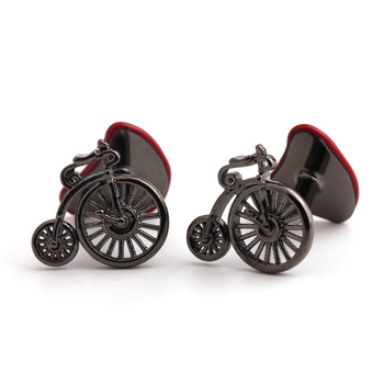 Νέα ανδρικά μανικετόκουμπα νοσταλγικά ρετρό μέγεθος με τροχό ποδηλάτου, εξατομικευμένη διασκεδαστική μανσέτα για όλα τα παιχνίδια