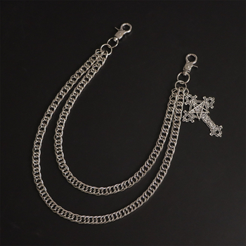 Μενταγιόν με σκαλιστό σταυρό σε σχήμα σκαλιστού πεντάλφα σε ρετρό γοτθικό στιλ, με τις καλύτερες πωλήσεις στο Amazon, σε μεταλλική αλυσίδα παντελονιού, με διπλή αλυσίδα