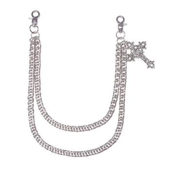 Μενταγιόν με σκαλιστό σταυρό σε σχήμα σκαλιστού πεντάλφα σε ρετρό γοτθικό στιλ, με τις καλύτερες πωλήσεις στο Amazon, σε μεταλλική αλυσίδα παντελονιού, με διπλή αλυσίδα