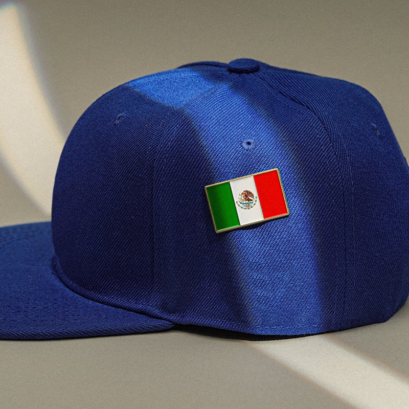 Pin de pălărie transfrontalier nou, metalic, cu steag mexican New Era, insignă de desene animate, accesorii pentru pălărie