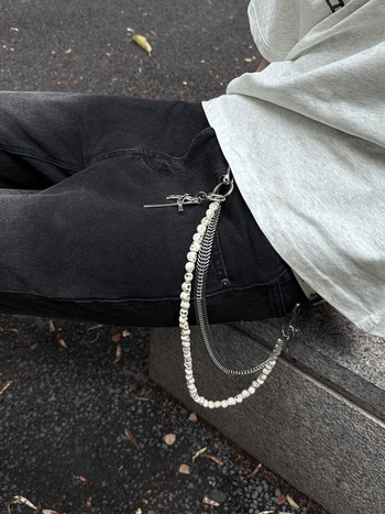 Αλυσίδα παντελονιού διπλής στρώσης με κρανίο American High Street Cleanfit Trendyy Wear Accessories μενταγιόν