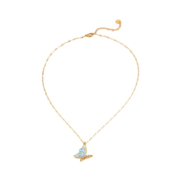 Μικρό κολιέ από τιτάνιο σε διασυνοριακό ευρωπαϊκό και αμερικανικό στιλ, ελαφρύ, πολυτελές κολιέ από ανοξείδωτο ατσάλι με πεταλούδα και δροσερή αίσθηση, για γυναίκες