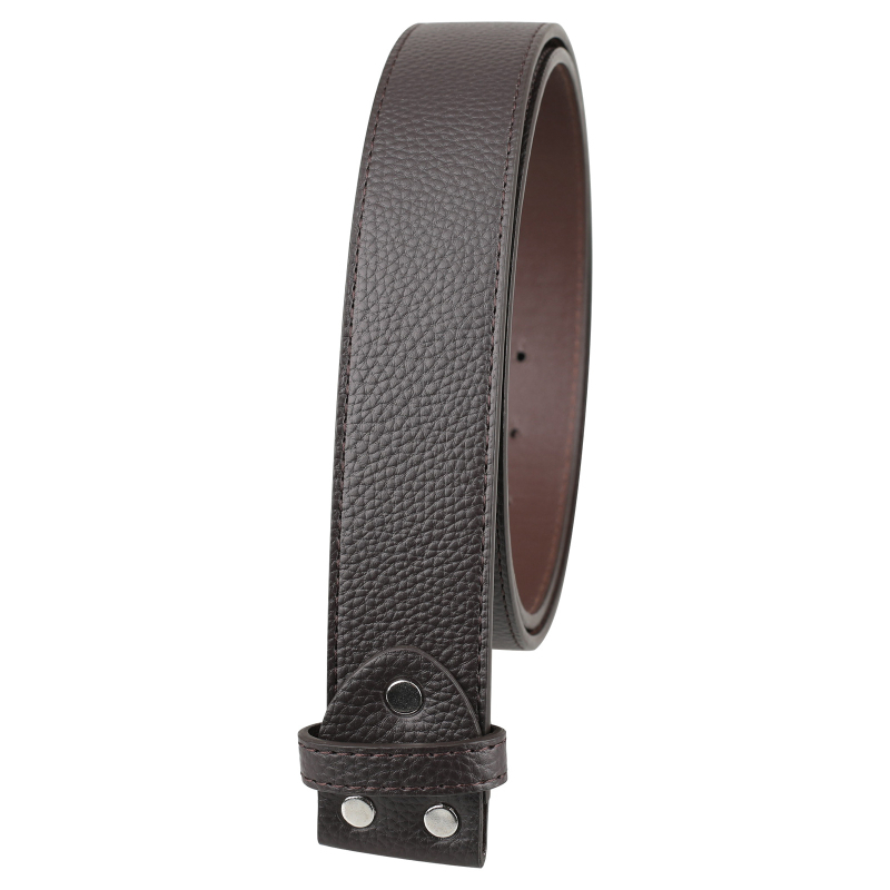 Litchi PU diržas be sagties, lygios sagties, diržo kūnas, lygios sagties derantis dirželis