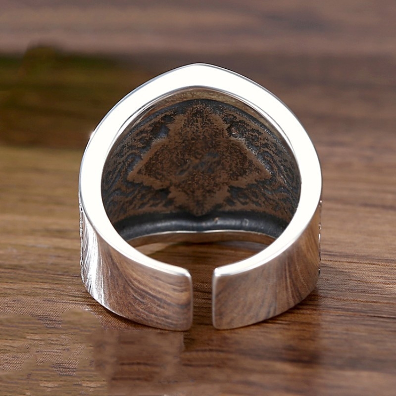 Chiba Taiyin Retro Cross Vajra Pestle Ring vyriški madingi hiphopo retro stiliaus aukščiausios klasės vieno žiedo papuošalai