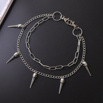 Η πιο καυτή τάση μόδας κοσμημάτων του Amazon, μενταγιόν με μυτερό κεφάλι πουλιού, διπλής στρώσης μεταλλική αλυσίδα παντελονιού, ευέλικτη εξατομικευμένη αλυσίδα παντελονιού