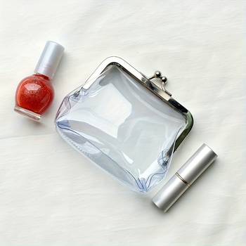 Naujas permatomas PVC monetų piniginės segtukas, paprastas nešiojamas mini kosmetikos lūpų dažų laikymo krepšys