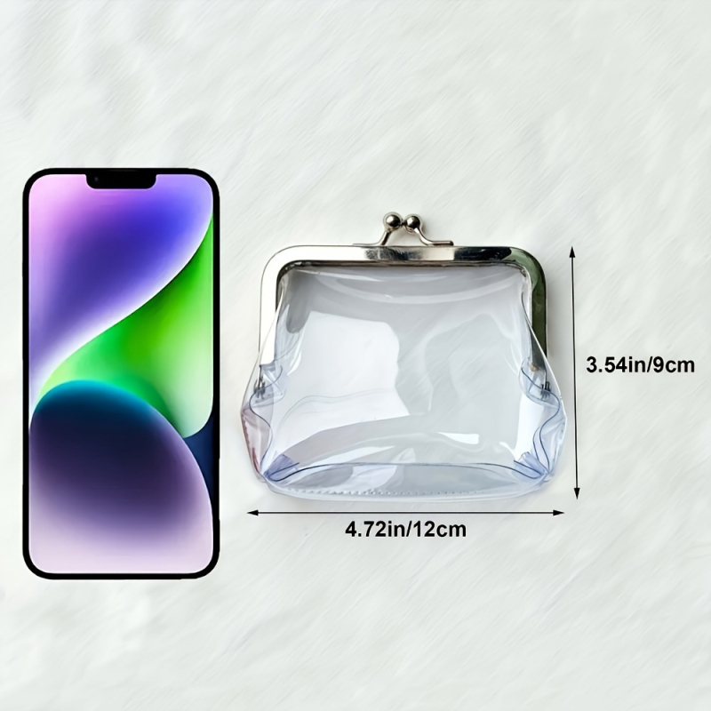 Naujas permatomas PVC monetų piniginės segtukas, paprastas nešiojamas mini kosmetikos lūpų dažų laikymo krepšys