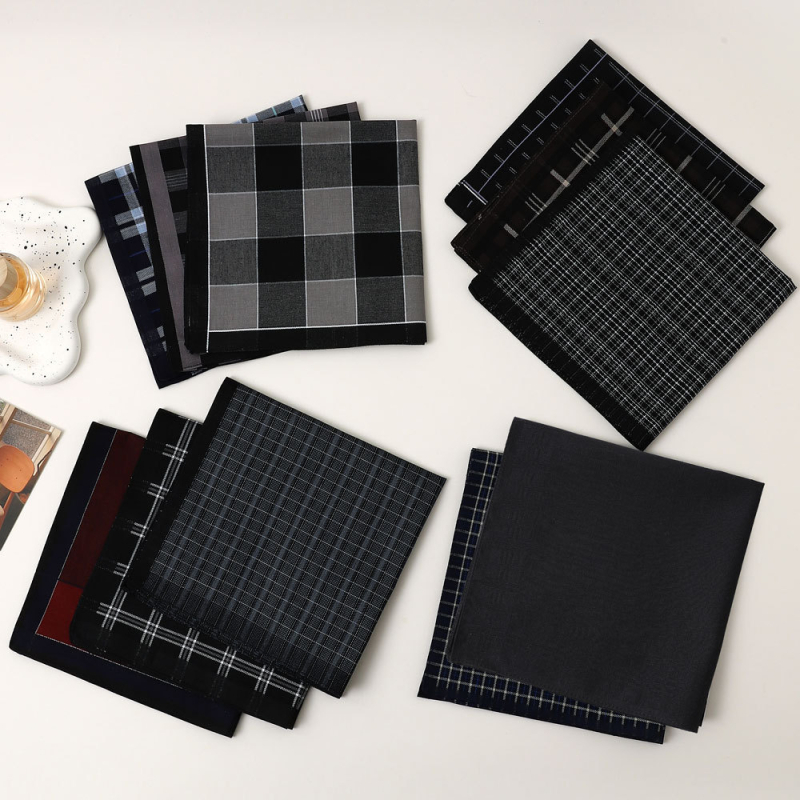 Vyriška grynos medvilnės nosinė, klasikinė, siūlais dažyta, languota nosinė, senovinė, plona, vandenį sugerianti, prakaitą šluostanti nosinė, tarptautinio populiarumo sulaukianti prekė.