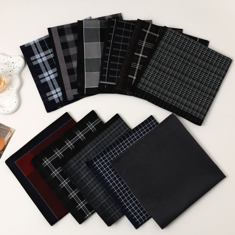 Vyriška grynos medvilnės nosinė, klasikinė, siūlais dažyta, languota nosinė, senovinė, plona, vandenį sugerianti, prakaitą šluostanti nosinė, tarptautinio populiarumo sulaukianti prekė.