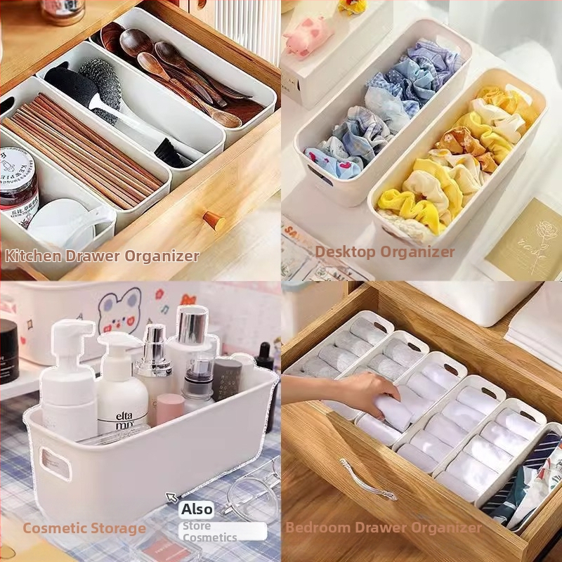 Domov Jednoduchá mliečna biela úložná krabica na stôl Organizér na drobnosti Obdĺžniková úložná krabica Multifunkčná úložná krabica so zásuvkami