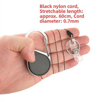 Τηλεσκοπική αλυσίδα κλειδιών με εύκολη έλξη, αγκράφα για μπρελόκ υψηλής ανάκαμψης, αντι-χαμένο αντικλεπτικό νάιλον σχοινί, αγκράφα ορειβασίας για εξωτερικούς χώρους