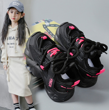 Mergaičių batai 2025 m. Nauji pavasario stiliaus vaikiški tėčio batai Sportiniai batai Mergaičių pavasario ir rudens populiarūs tinkliniai batai Kvėpuojantys