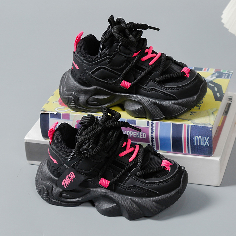 Mergaičių batai 2025 m. Nauji pavasario stiliaus vaikiški tėčio batai Sportiniai batai Mergaičių pavasario ir rudens populiarūs tinkliniai batai Kvėpuojantys