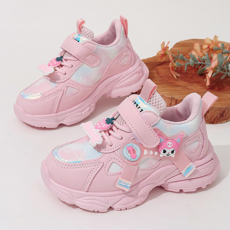 Vaikiški sportiniai bateliai, nauji 2025 m. pavasario ir rudens patogūs ir mieli mergaičių bėgimo bateliai, laisvalaikio bateliai, tėčių bateliai, vaikiški bateliai