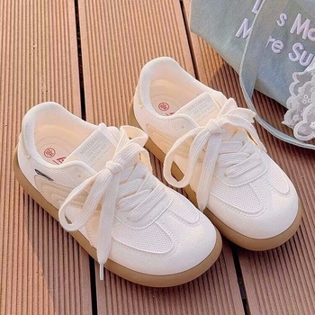 Niche Original Versatile White Shoes for Women 2025 New Ugly Round Toe Moral Training Shoes Breathable Mesh Casual Sports Shoes