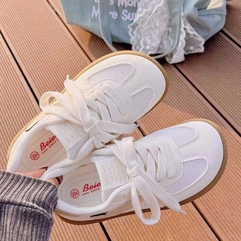 Niche Original Versatile White Shoes for Women 2025 New Ugly Round Toe Moral Training Shoes Breathable Mesh Casual Sports Shoes