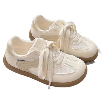 Niche Original Versatile White Shoes for Women 2025 New Ugly Round Toe Moral Training Shoes Breathable Mesh Casual Sports Shoes