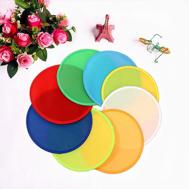 Frisbee-ventilaator, polüesterkangast ümmargune ventilaator, ergutusventilaator, Jaapani stiilis, Euroopa ja Ameerika stiilis, kokkupandav reklaamventilaator, laos ühevärviline, värviline trükkimine