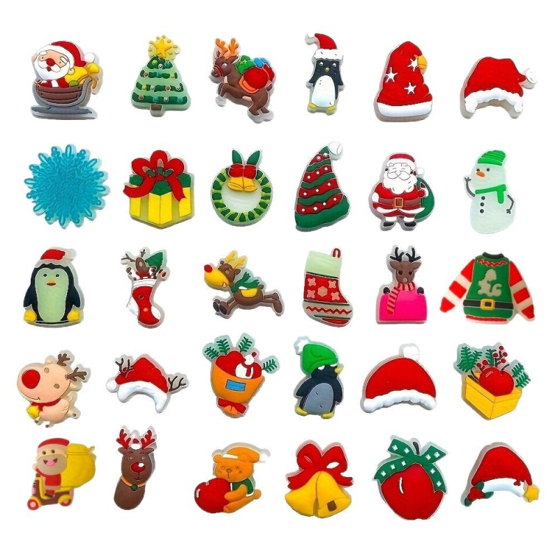 30 pikseļi Cross Border Hot Outdoor Sports Ziemassvētku PVC mīkstie multfilmu caurumu apavi Fluorescējoši apavi Ziedu DIY aksesuāri