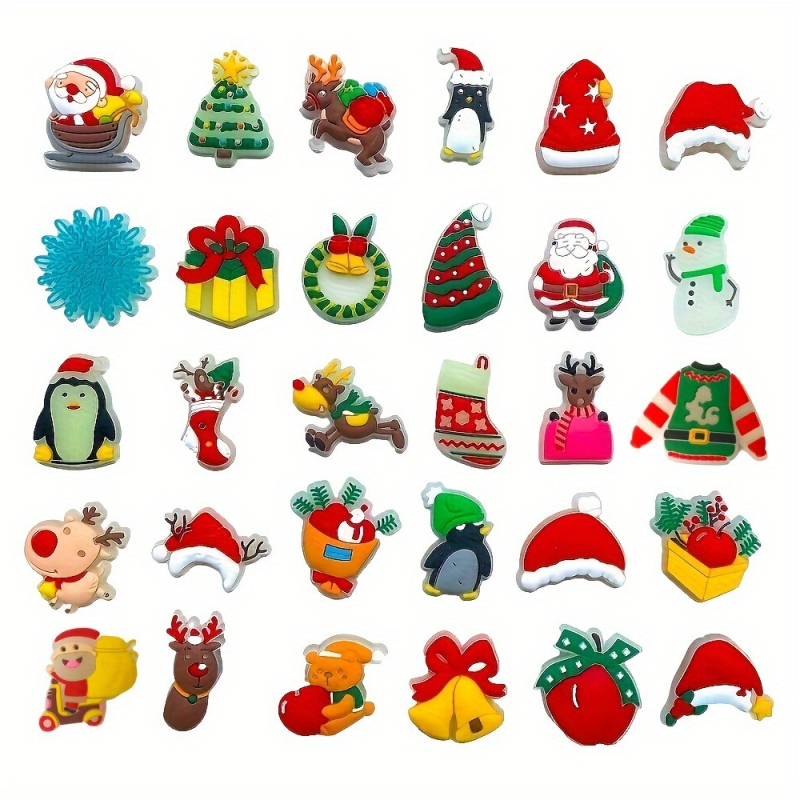 30 pikseļi Cross Border Hot Outdoor Sports Ziemassvētku PVC mīkstie multfilmu caurumu apavi Fluorescējoši apavi Ziedu DIY aksesuāri