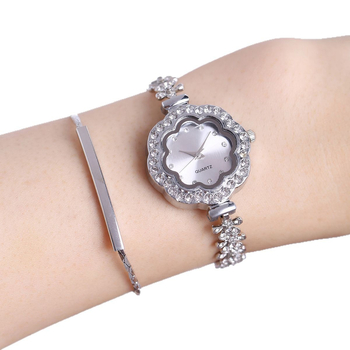 2025 Νέο Μόδας Ευέλικτο Diamond Lace Round Diamond Alloy Bracelet Quartz Watch Εξατομικευμένο Βραχιόλι