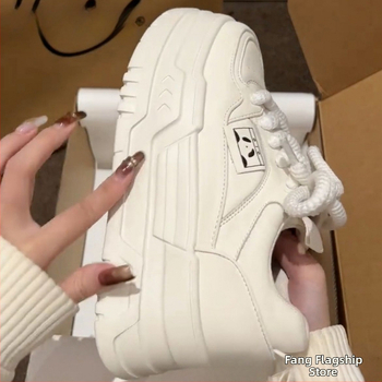 Γυναικεία Casual Παπούτσια Celebrity Style με Πλατφόρμα και Χοντρή Σόλα, Λευκά, Άνοιξη 2025, Νέα, Ευέλικτα Αθλητικά Παπούτσια για Γυναικεία Παπούτσια για Αύξηση Ύψους