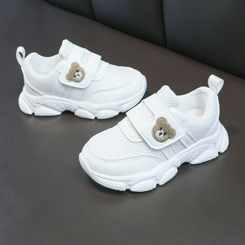 Vaikiški laisvalaikio ir universalūs sportbačiai pavasariui ir rudeniui, neslystantys berniukų ir mergaičių balti batai, vaikiški vaikščiojimo batai