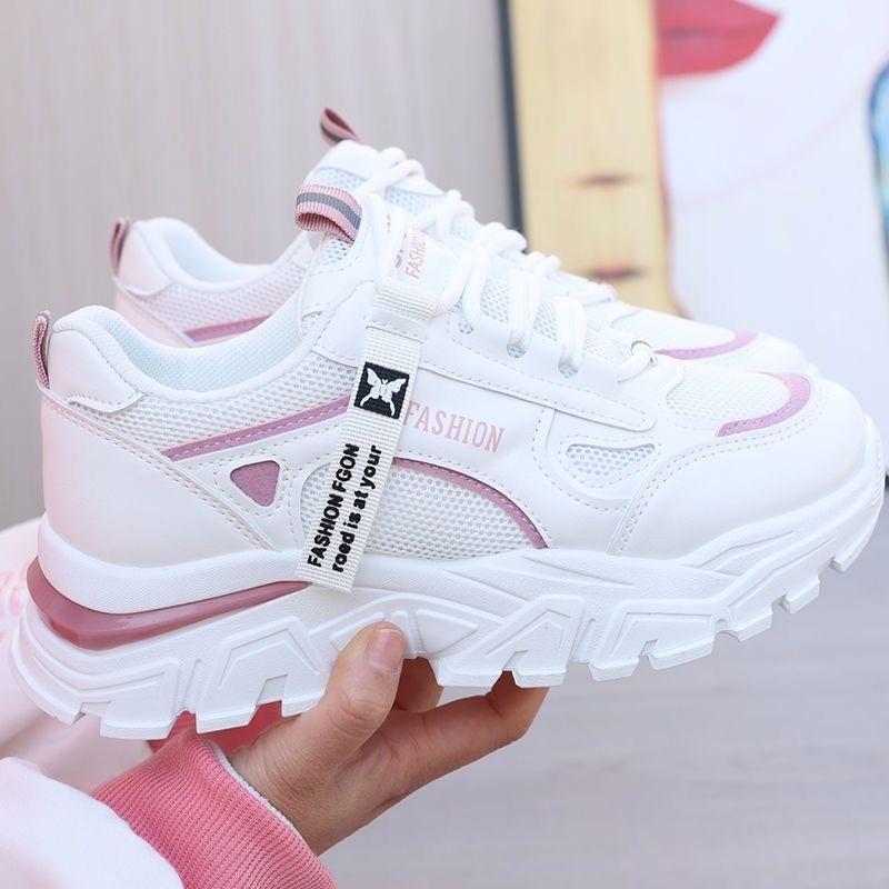 Moteriški sportbačiai tėčiams, madingi „Instagram“ tinkle, minkštas padas, lengvi, sumažina pėdas, universalūs, itin populiarūs, 2025 m. vasaros nauji moteriški batai, sportbačiai