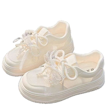 Γυναικεία παπούτσια Chanel Style Mesh, αναπνεύσιμα mesh παπούτσια 2025, καλοκαίρι, νέα μόδα, λευκά παπούτσια από γνήσιο δέρμα, με χοντρή σόλα, ελαφριά, casual παπούτσια