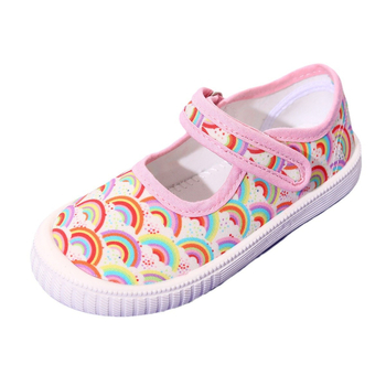 2025. gada pavasara jaunās meiteņu audekla kurpes ar zemu augšdaļu, jaukas, elpojošas audekla apavi ar Velcro aizdari, bērnu apavi