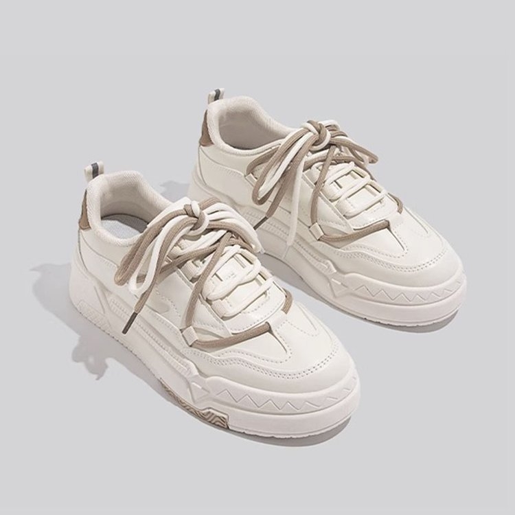 Honkongo stiliaus storapadžiai balti sportbačiai moterims 2025 m. pavasario ir rudens korėjietiška versija nišiniai ūgį didinantys studentų sportbačiai madingi apvaliais pirštais laisvalaikio moteriški batai