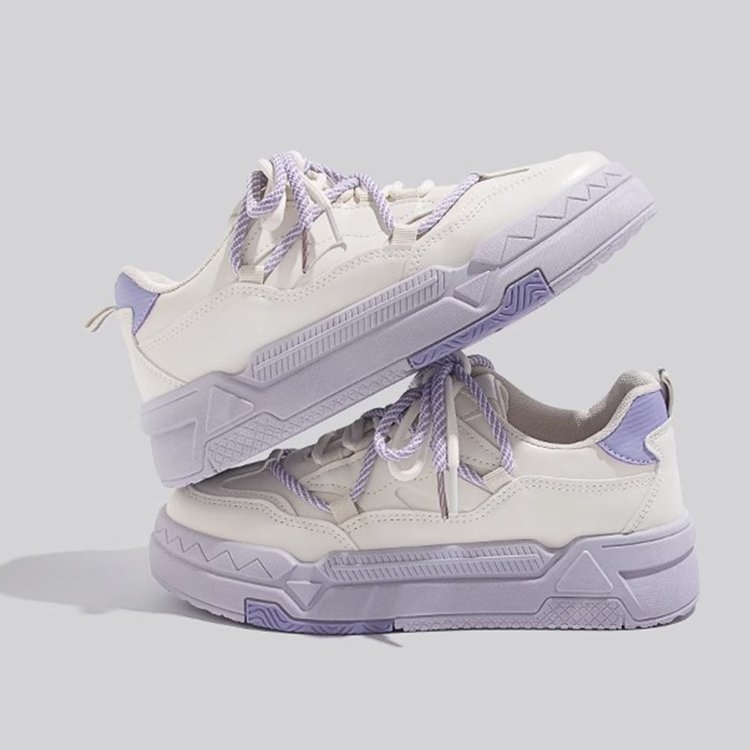 Honkongo stiliaus storapadžiai balti sportbačiai moterims 2025 m. pavasario ir rudens korėjietiška versija nišiniai ūgį didinantys studentų sportbačiai madingi apvaliais pirštais laisvalaikio moteriški batai