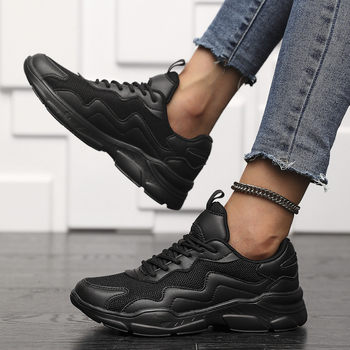 Populiarūs moteriški batai pavasariui ir rudeniui, storapadžiai moteriški žemai iškirpti tinkliniai batai studentams, sportiniai batai, tinkliniai laisvalaikio batai tėčiams