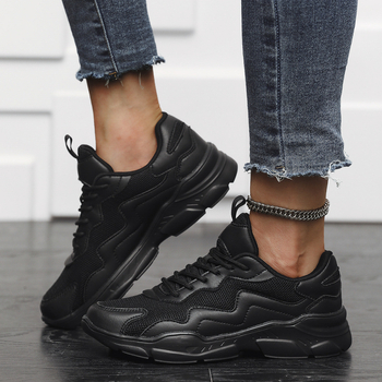 Populiarūs moteriški batai pavasariui ir rudeniui, storapadžiai moteriški žemai iškirpti tinkliniai batai studentams, sportiniai batai, tinkliniai laisvalaikio batai tėčiams