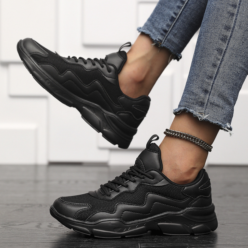 Populiarūs moteriški batai pavasariui ir rudeniui, storapadžiai moteriški žemai iškirpti tinkliniai batai studentams, sportiniai batai, tinkliniai laisvalaikio batai tėčiams