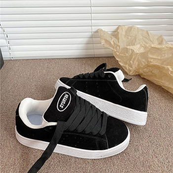 Honkongo stiliaus moteriški batai, poros, juodi, „Breadboard“ stiliaus batai, „Ins“ tendencija 2025 m. pavasariui, nauji retro sportiniai laisvalaikio moraliniai treniruočių batai 2